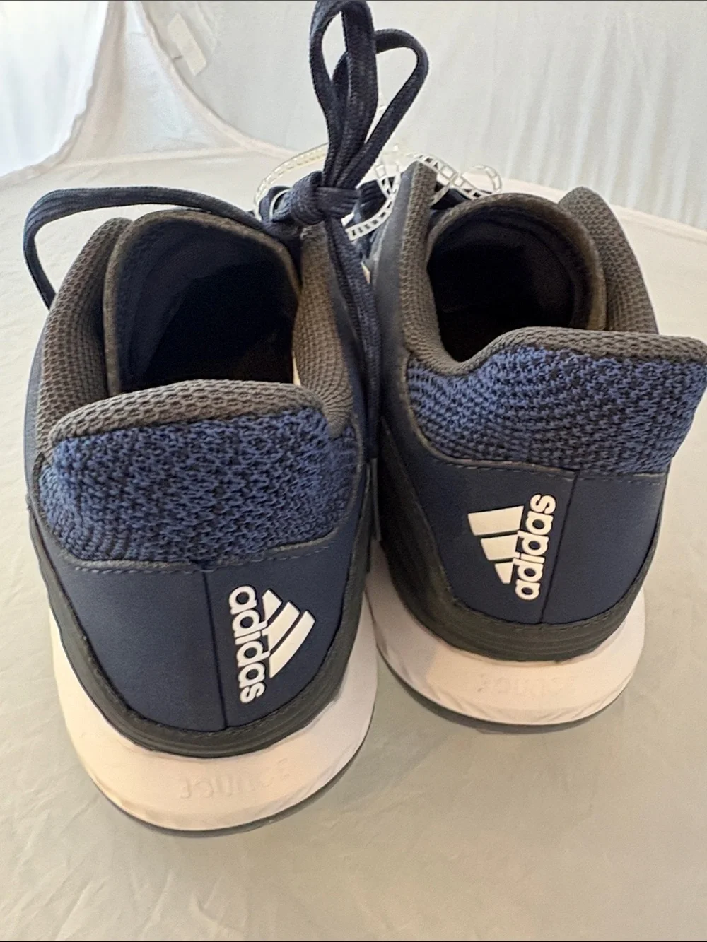 New adidas Navy Athletic Cleats with White Three-Stripes size 13 shoes